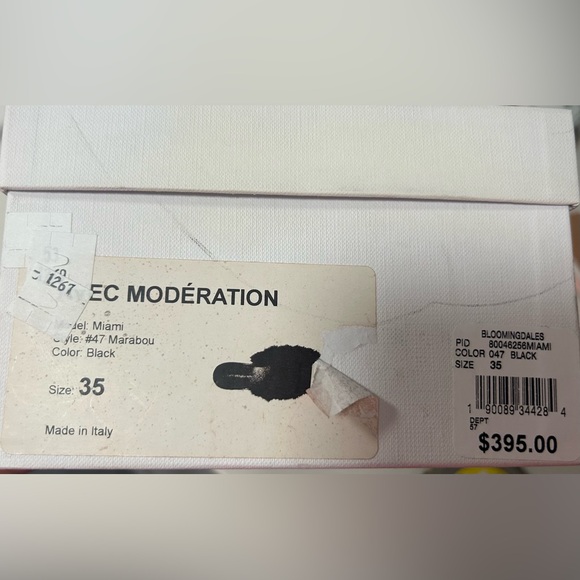NIB! Avec Moderation Black Miami Marabou Mules - Picture 12 of 12